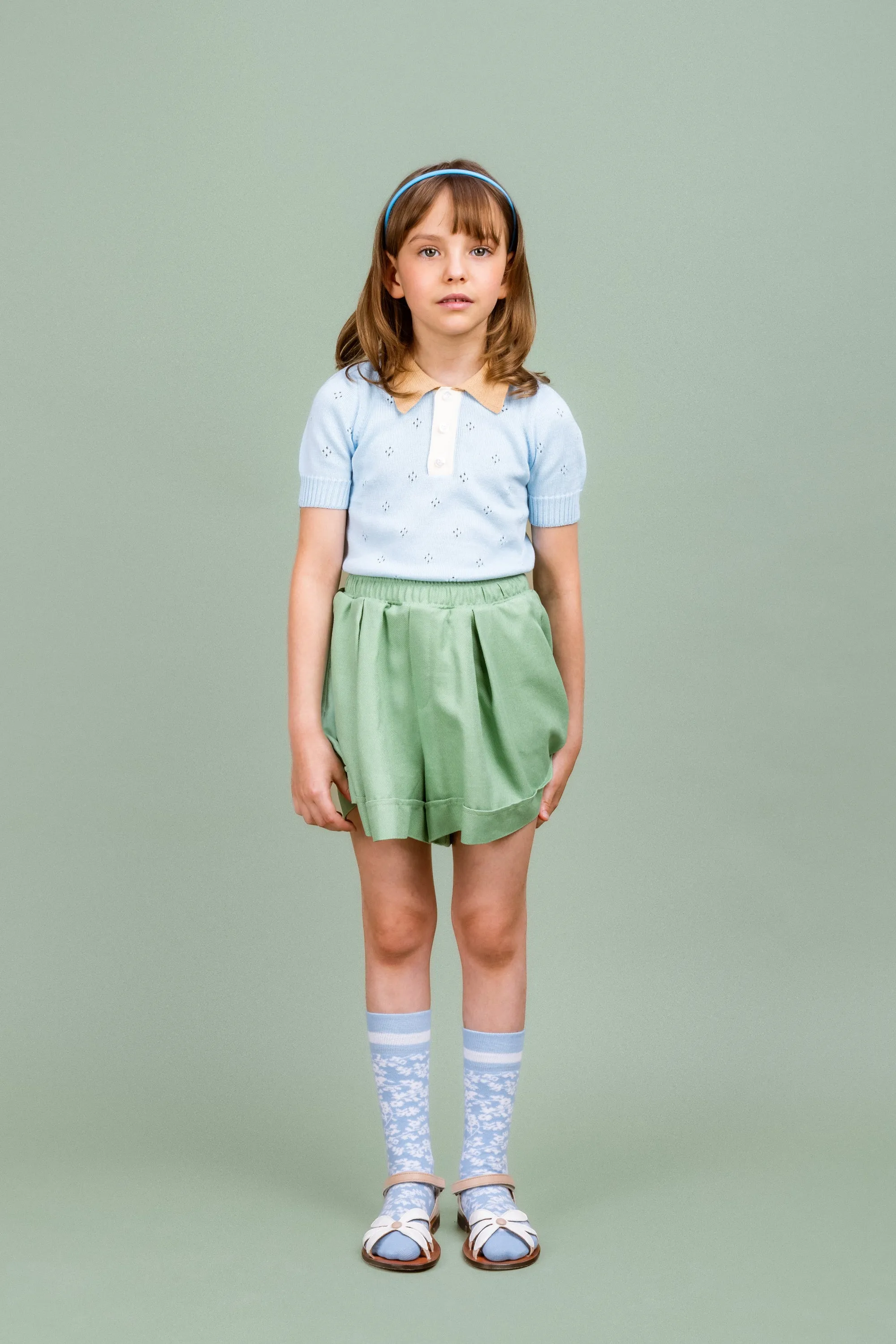 Linen-blend Shorts Sunlit, Green