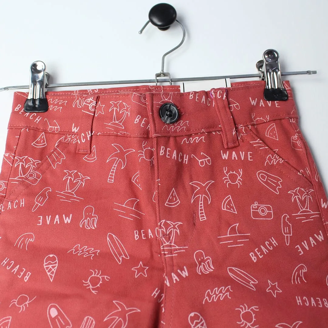Little People Peach Themed Summer Boys Short