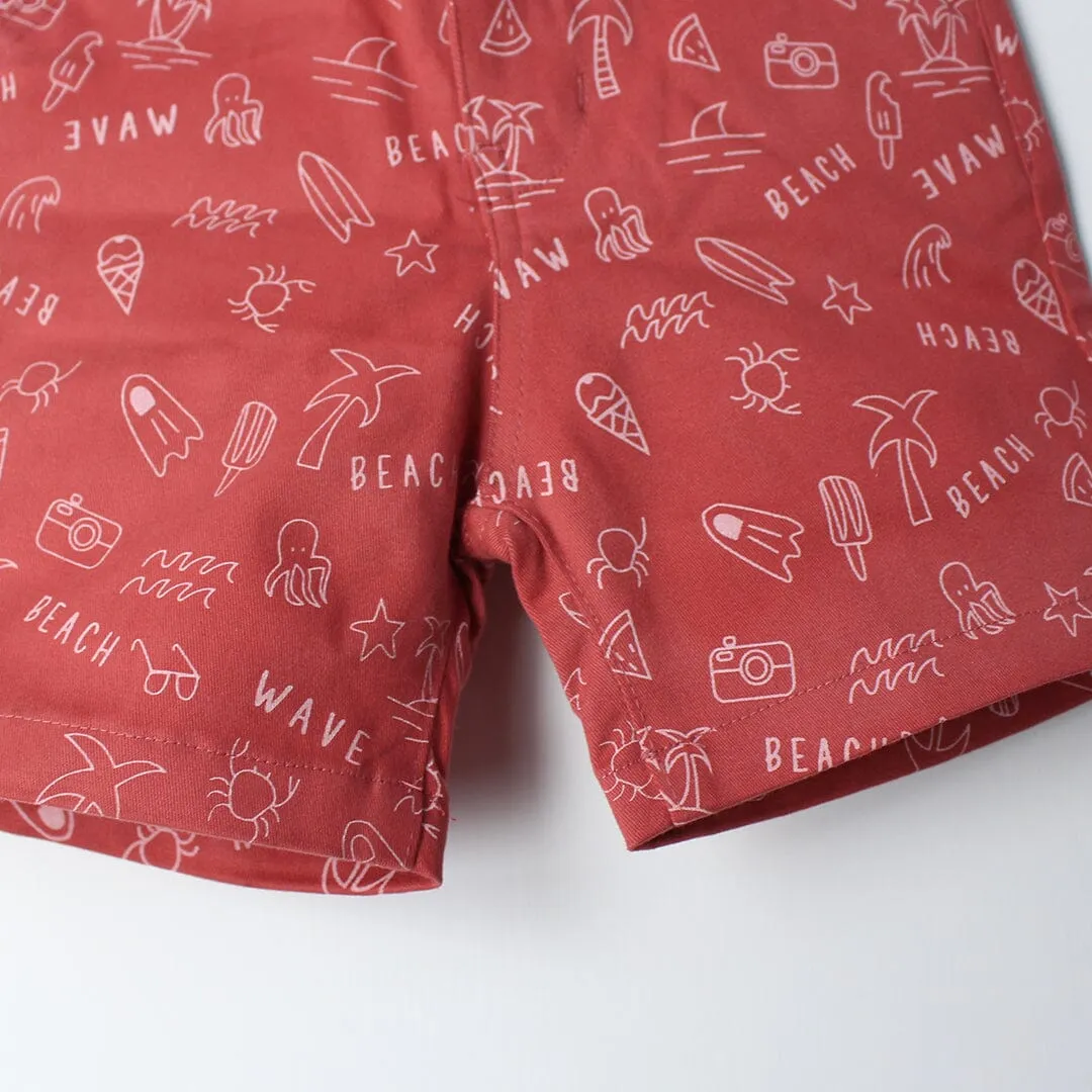 Little People Peach Themed Summer Boys Short