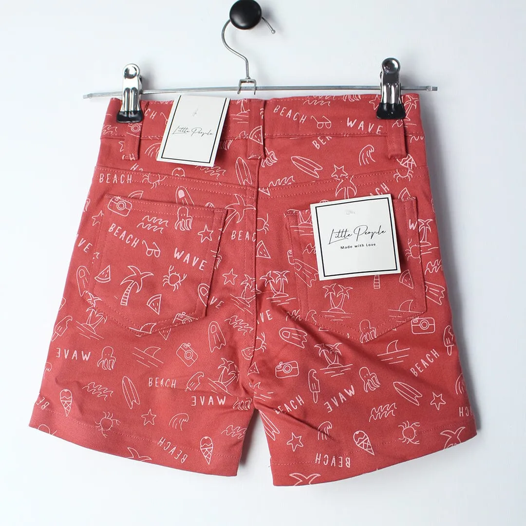 Little People Peach Themed Summer Boys Short