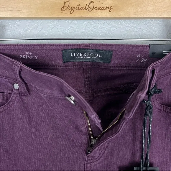 Liverpool NWT Adele Skinny Jean, Potent Purple 6 / 28 - Hugger, Stitch Fix, Dark