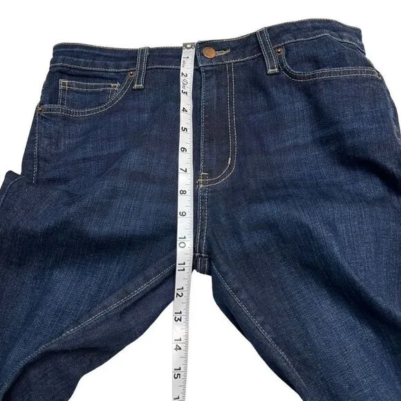 L.T.J Denim Bella Hi-Rise Darkwash Denim Flare Jeans Womens 29” Raw Hemline