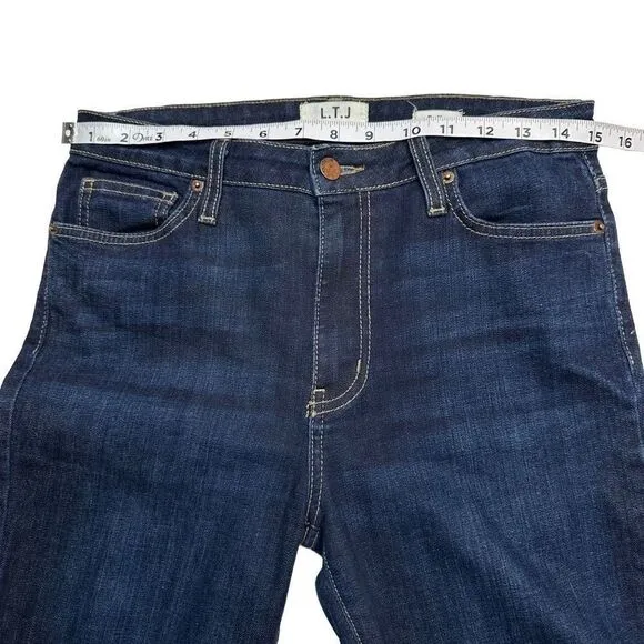 L.T.J Denim Bella Hi-Rise Darkwash Denim Flare Jeans Womens 29” Raw Hemline