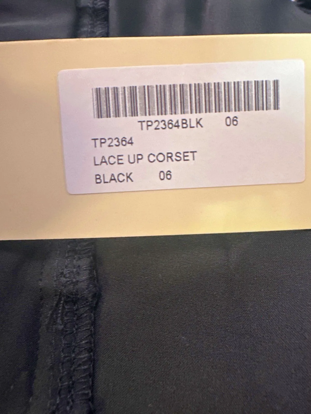 Luxe To Kill Black Lace Up Corset UK 6
