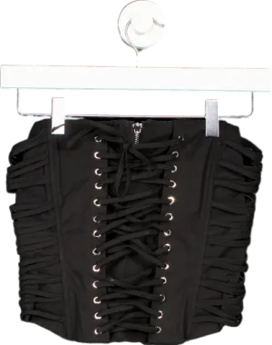 Luxe To Kill Black Lace Up Corset UK 6