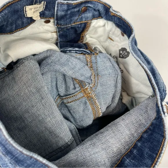 Madewell 10&quot; High Rise Skinny Jeans Cutout Tulip Hem Edition  K5236 Size 25