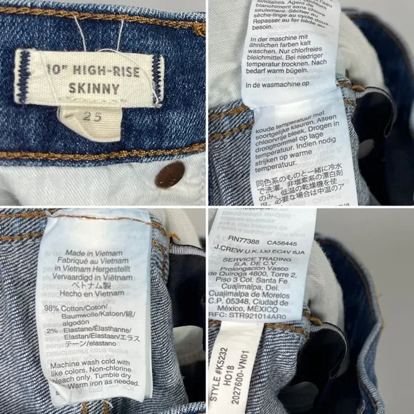 Madewell 10&quot; High Rise Skinny Jeans Cutout Tulip Hem Edition  K5236 Size 25