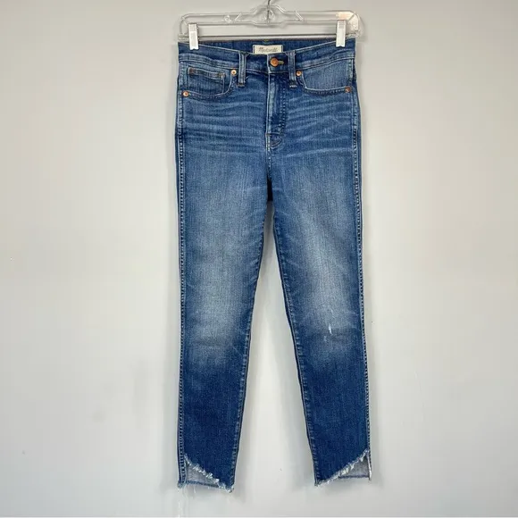 Madewell 10&quot; High Rise Skinny Jeans Cutout Tulip Hem Edition  K5236 Size 25