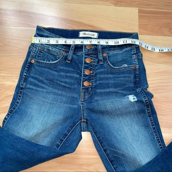 Madewell 10&quot; High-Rise Skinny Jeans: Drop-Hem Edition size 24