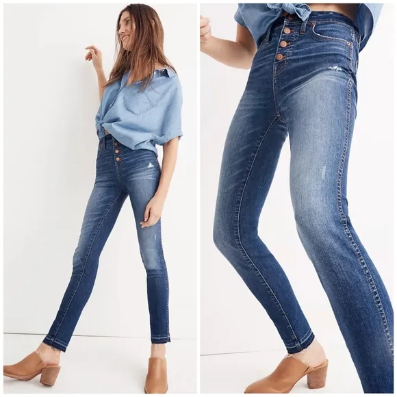 Madewell 10&quot; High-Rise Skinny Jeans: Drop-Hem Edition size 24