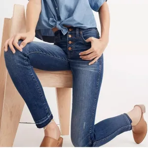 Madewell 10&quot; High-Rise Skinny Jeans: Drop-Hem Edition size 24