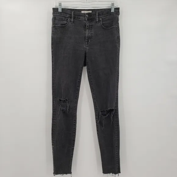 MADEWELL 9&quot; High-Rise Skinny Jeans in Black Sea