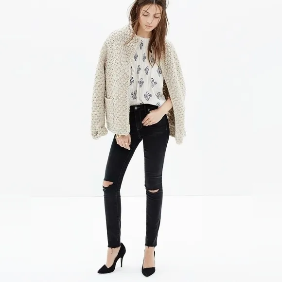 MADEWELL 9&quot; High-Rise Skinny Jeans in Black Sea