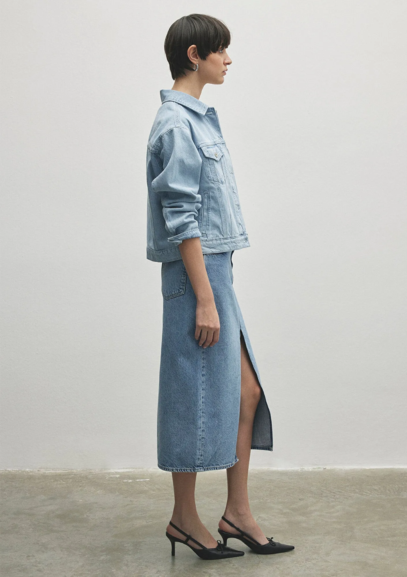 Marin Light Blue Mavi Premium Jean Skirt