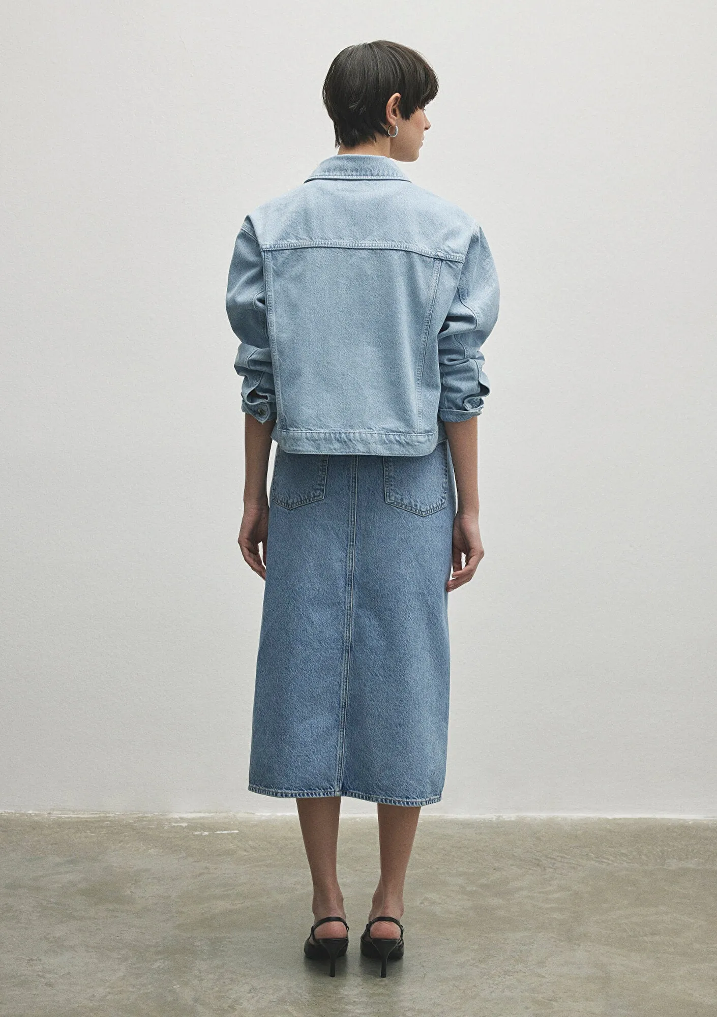Marin Light Blue Mavi Premium Jean Skirt