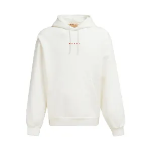 MARNI LOGO ORGANIC COTTON SWEATSHIRT NATURAL WHITE