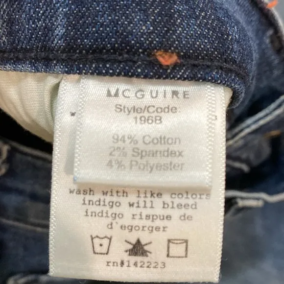 Mcguire Jeans Newton Bow Skinny Jeans Anthropology size 27