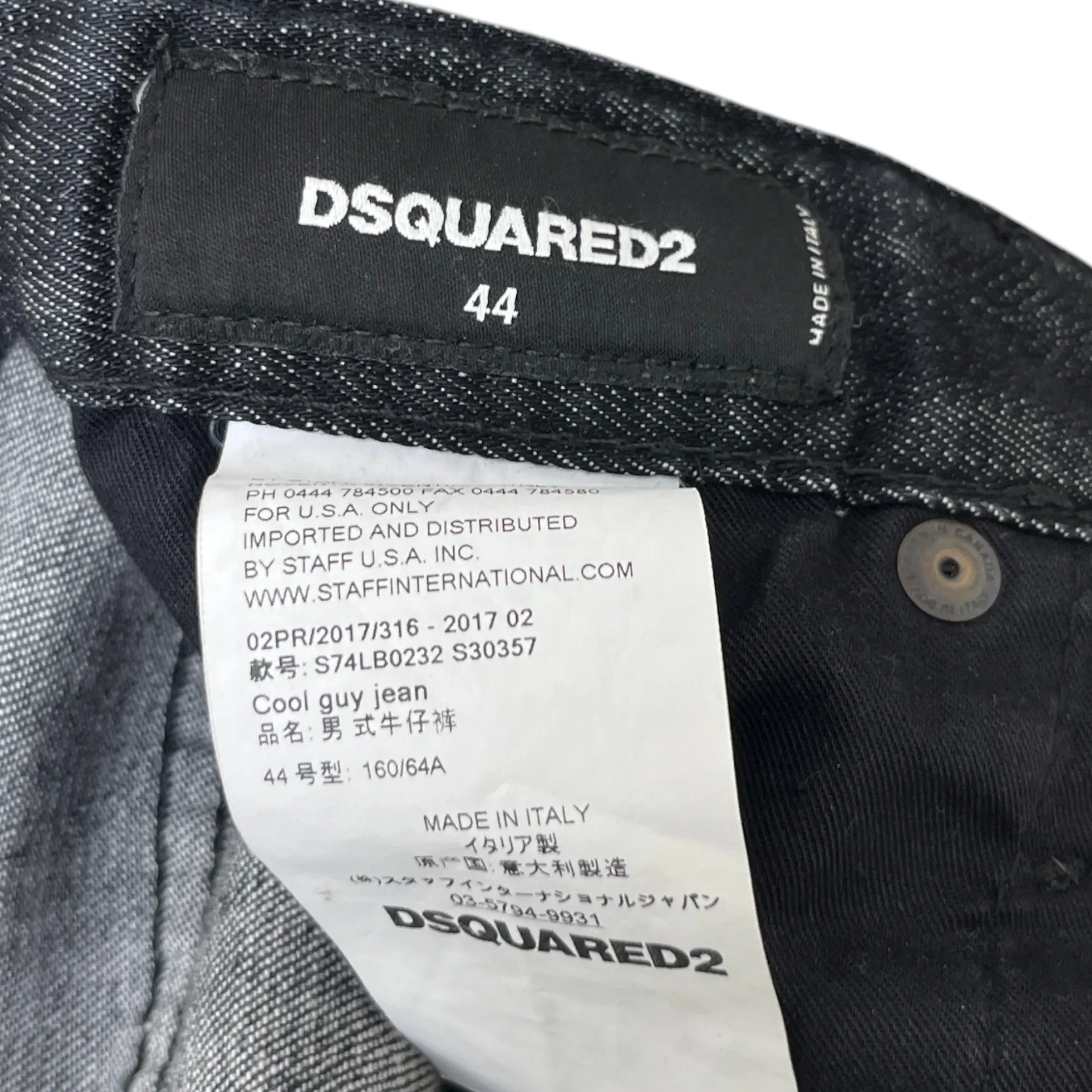 Men's Cool Guy Jeans Black Size IT 44 / UK 28