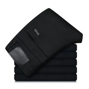 Men's Korean Black Straight-Fit Jeans