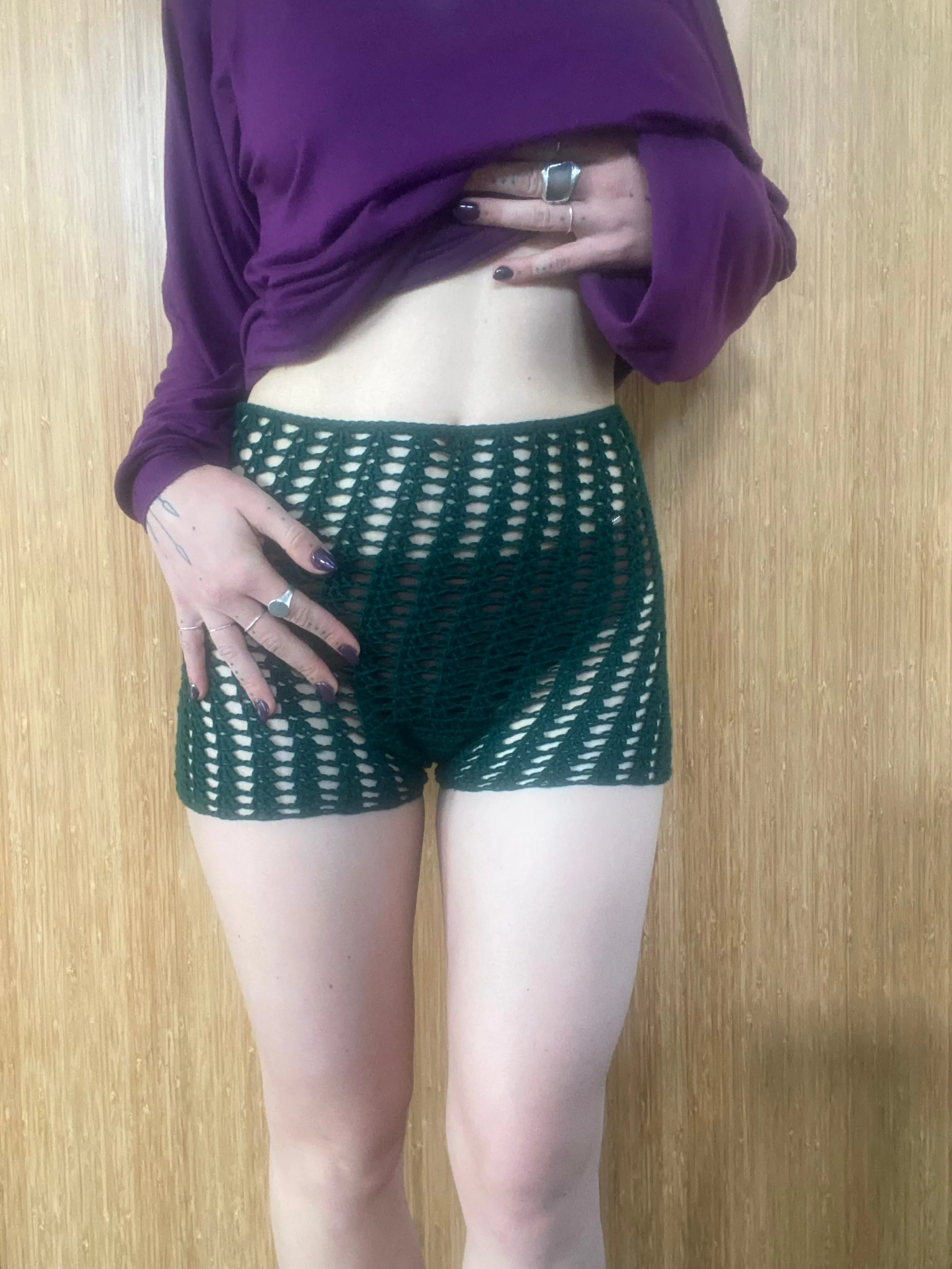 Menthe Lace High Waist Shorts Crochet Pattern