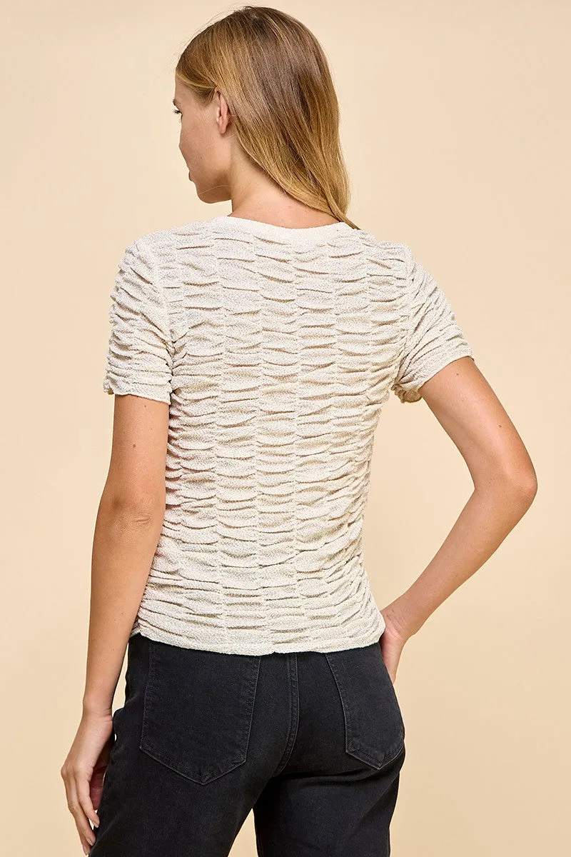 Metallic Ruched Top