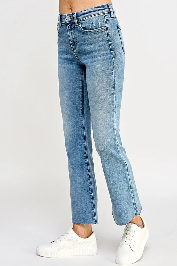 MID RISE ULTRA STRETCH KICK FLARE IN MEDIUM LIGHT