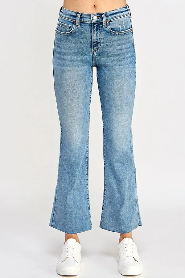 MID RISE ULTRA STRETCH KICK FLARE IN MEDIUM LIGHT