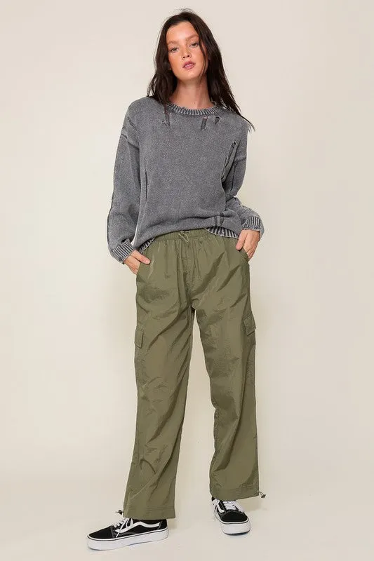 Mineral Wash Distressed Sweater, (Various Colors), Timing