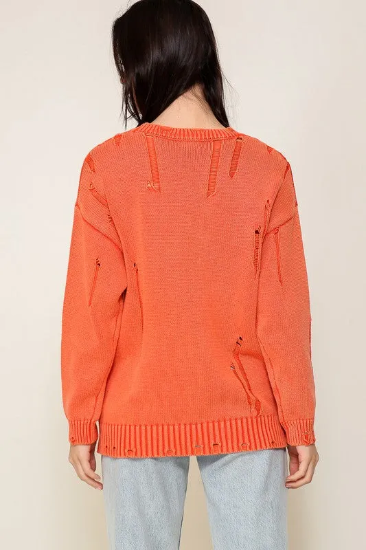 Mineral Wash Distressed Sweater, (Various Colors), Timing