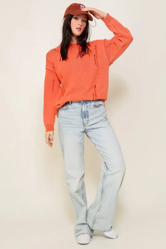 Mineral Wash Distressed Sweater, (Various Colors), Timing