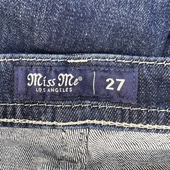 Miss Me Women’s Jeans Size 27 (4) Blue Mid Rise Easy Boot Steer Head Blingy
