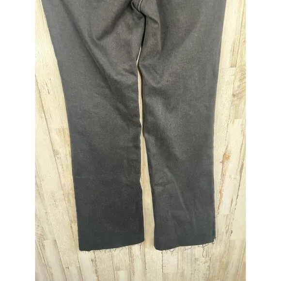 MNG Sienna Black 5-Pocket Raw Hem High Waist Flare Cropped Jeans Size EU 34 US 2
