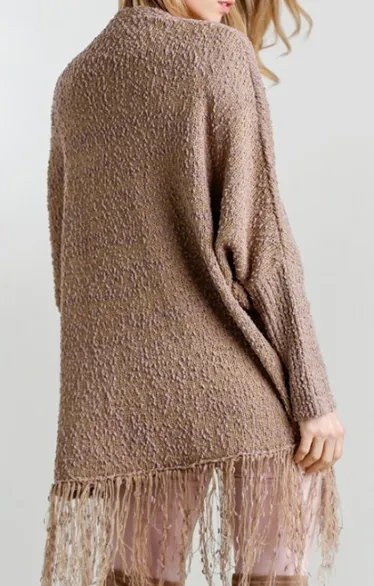 Mocha Fringe Cardigan