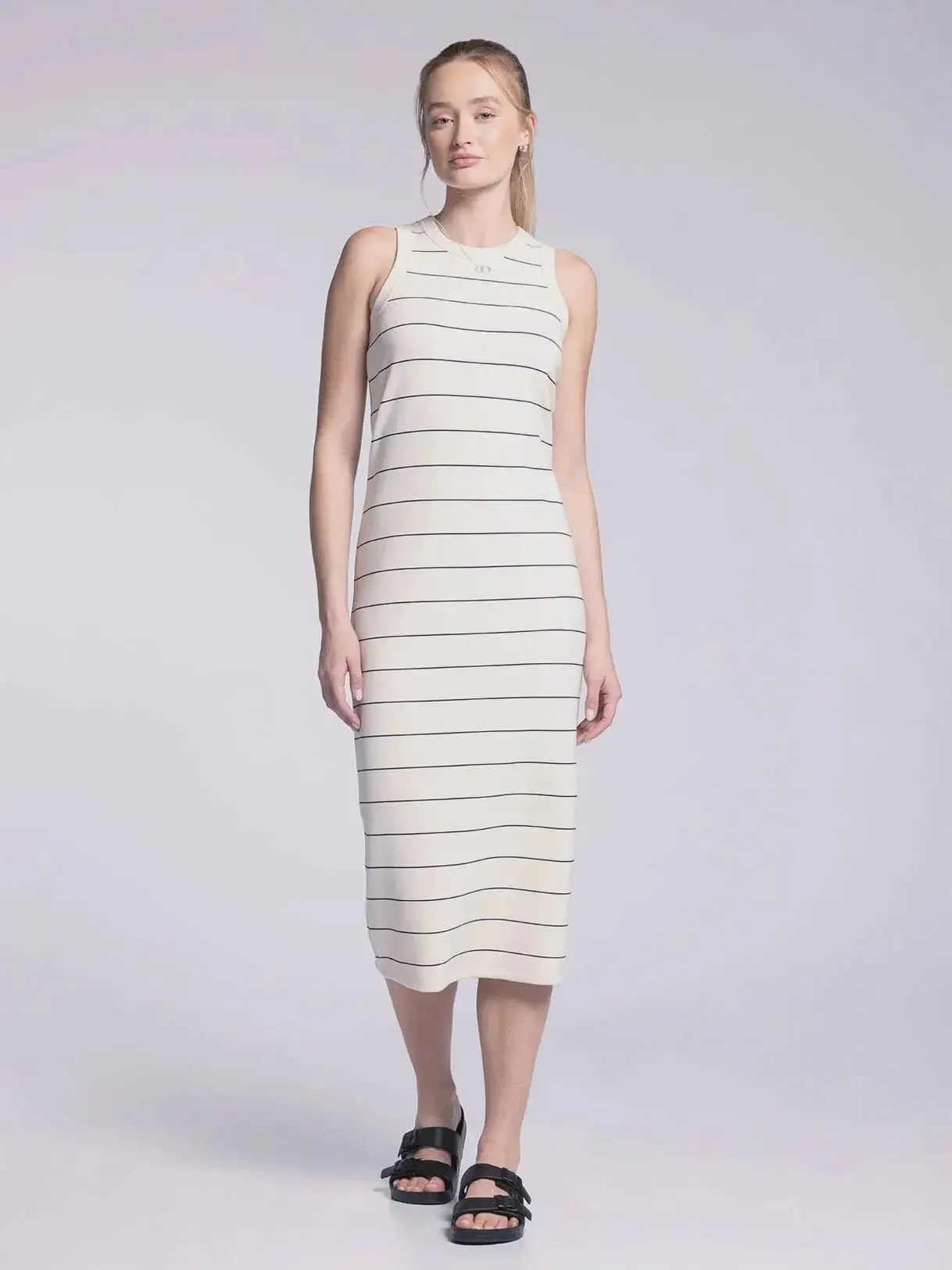 MUSCLE TANK FITTED MIDI DRESS