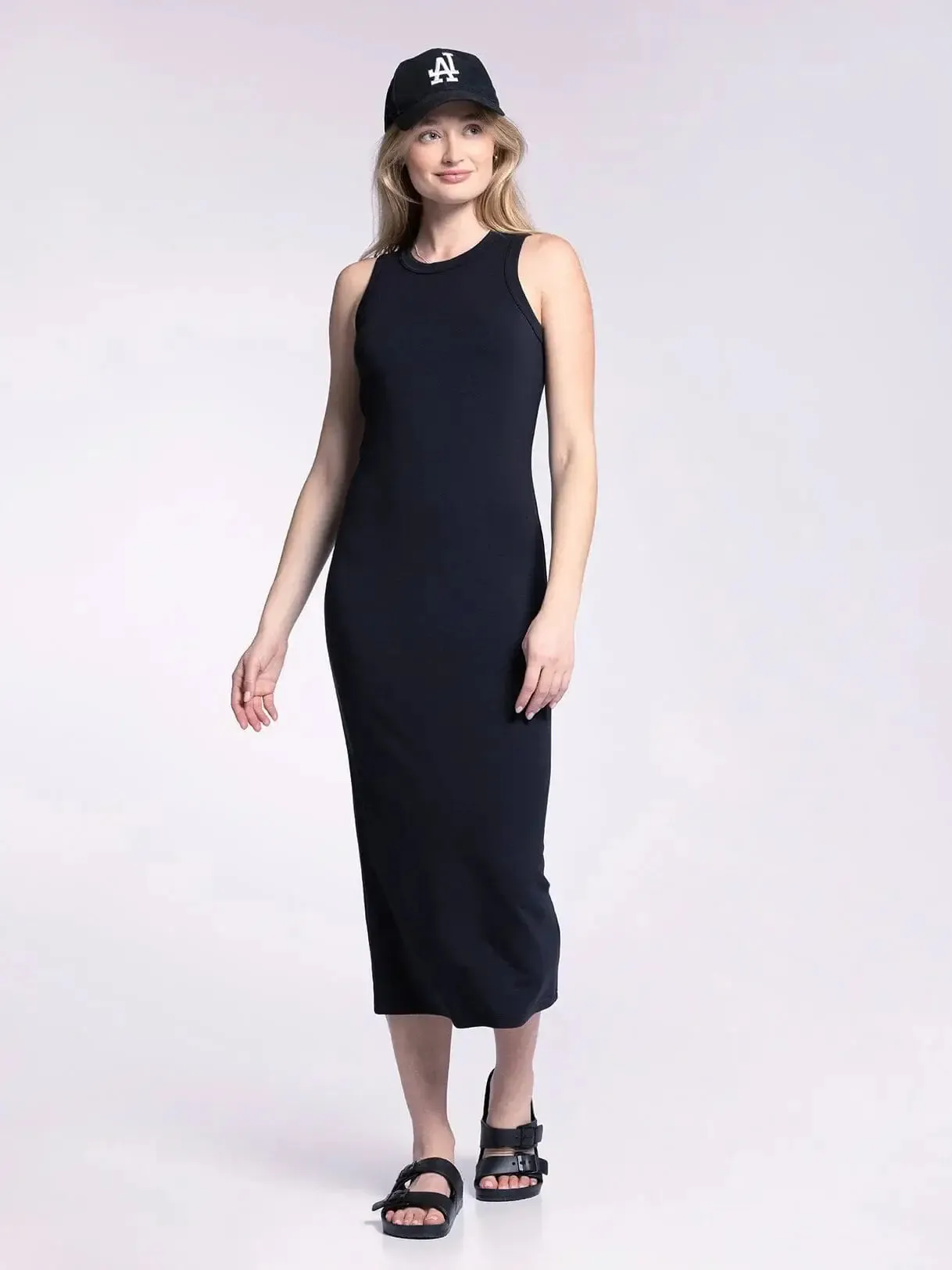 MUSCLE TANK FITTED MIDI DRESS