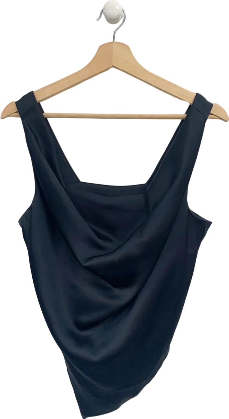 Nanushka Black Petra Draped Sleeveless Top UK M