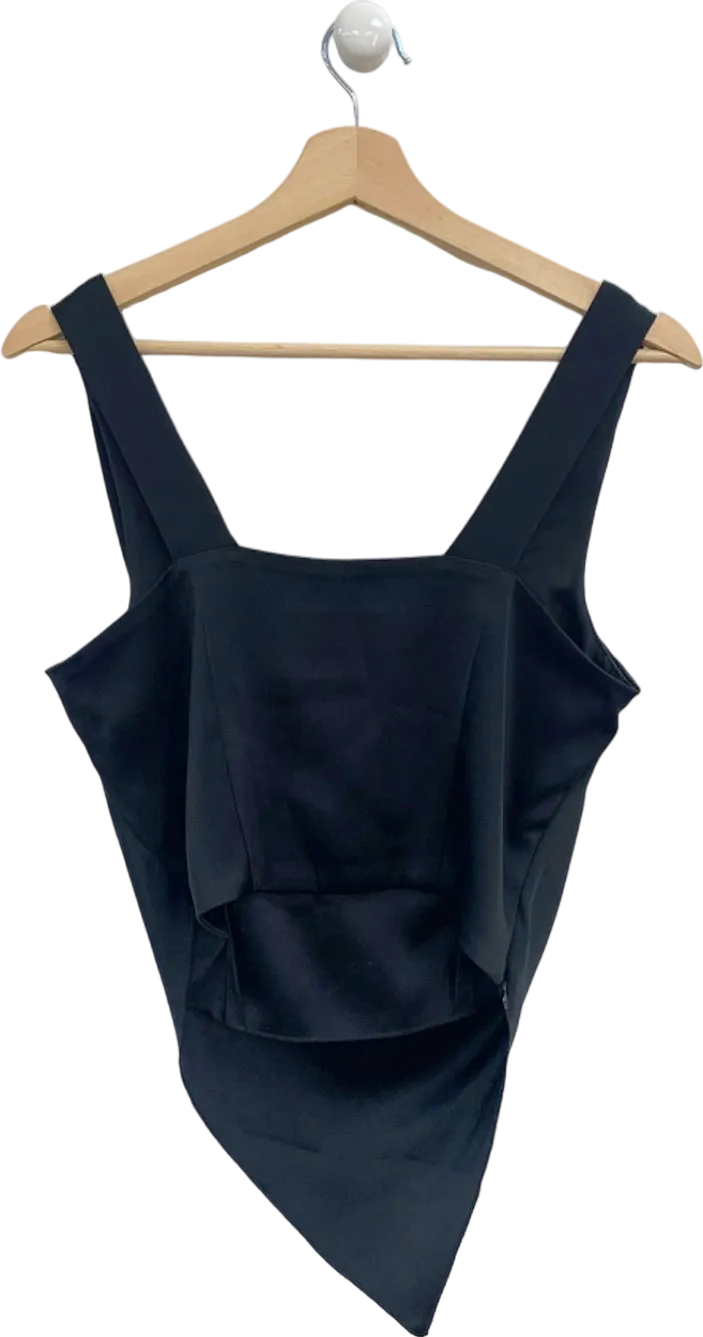 Nanushka Black Petra Draped Sleeveless Top UK M