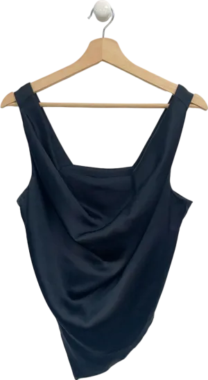 Nanushka Black Petra Draped Sleeveless Top UK M