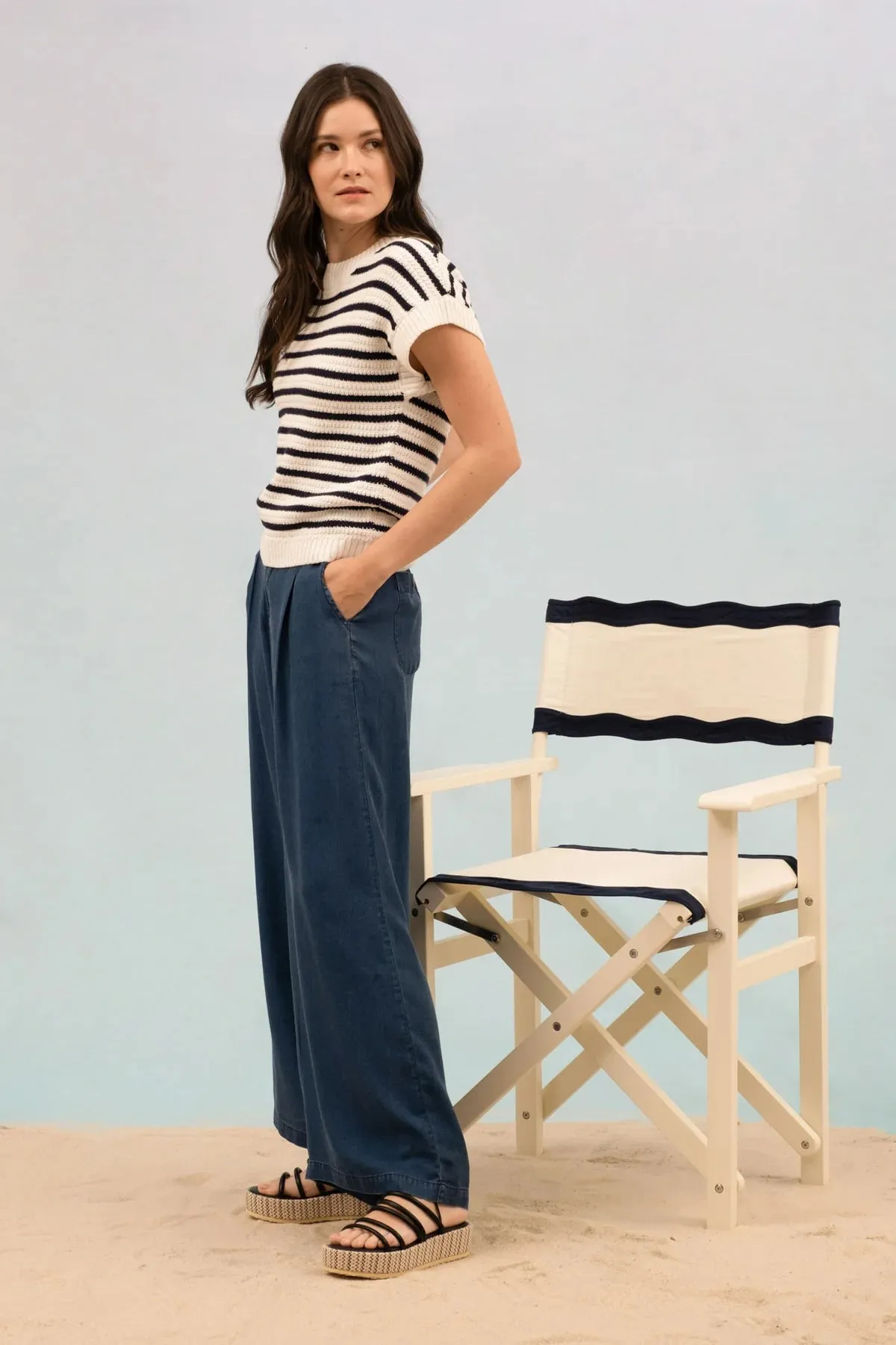 Navy Stripe Pullover Sweater