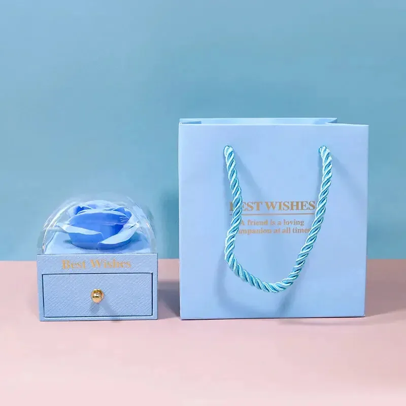 Necklace Set Rose Gift Box for Ring Earrings Pendant Necklace Flower Jewelry Box for Women Valentine's Day Gift Packaging Box