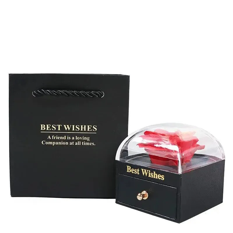 Necklace Set Rose Gift Box for Ring Earrings Pendant Necklace Flower Jewelry Box for Women Valentine's Day Gift Packaging Box