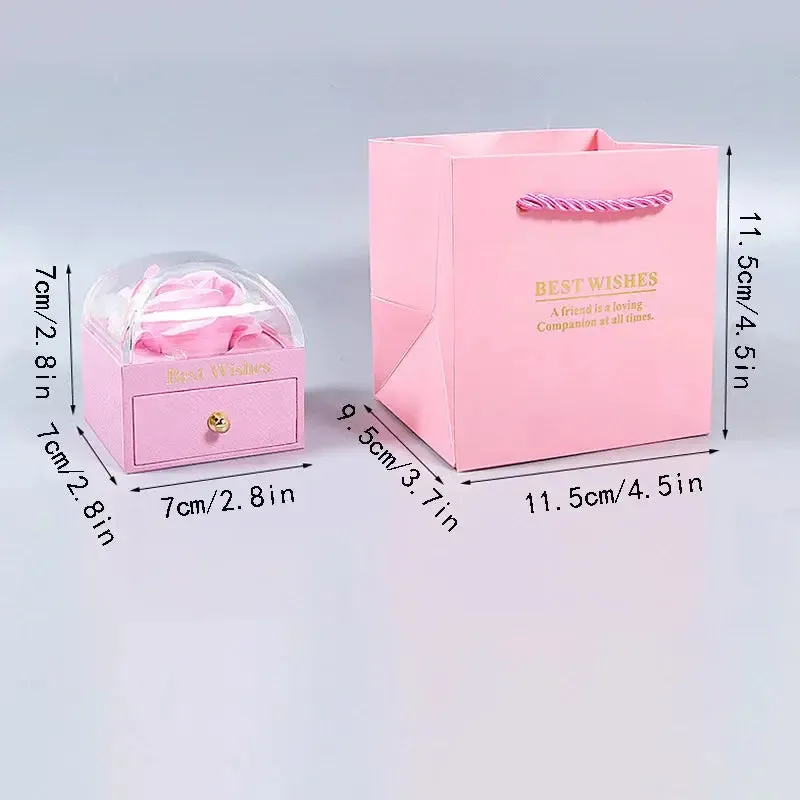 Necklace Set Rose Gift Box for Ring Earrings Pendant Necklace Flower Jewelry Box for Women Valentine's Day Gift Packaging Box