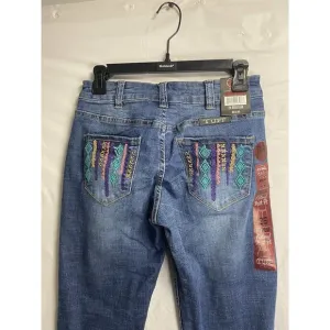 New Cowgirl Tuff Walk Free Jeans Straight Leg Boho Embroidered Western‎ Size 26