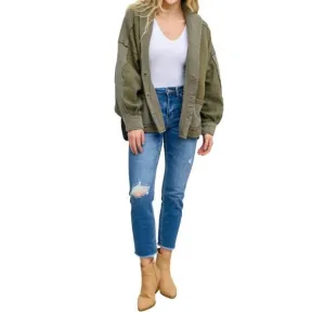 NEW JUDY BLUE embroidery boyfriend jeans in mid wash