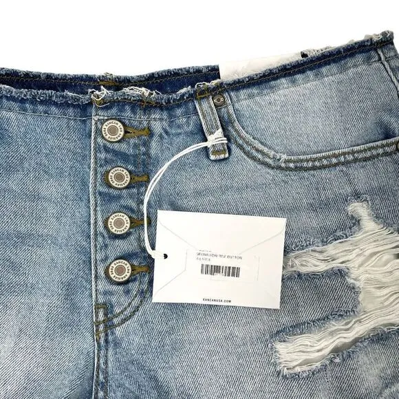 NEW KANCAN Orion Low Rise Button Down Shorts Size XL raw hem cut off