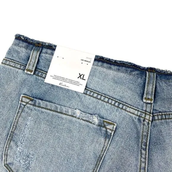 NEW KANCAN Orion Low Rise Button Down Shorts Size XL raw hem cut off