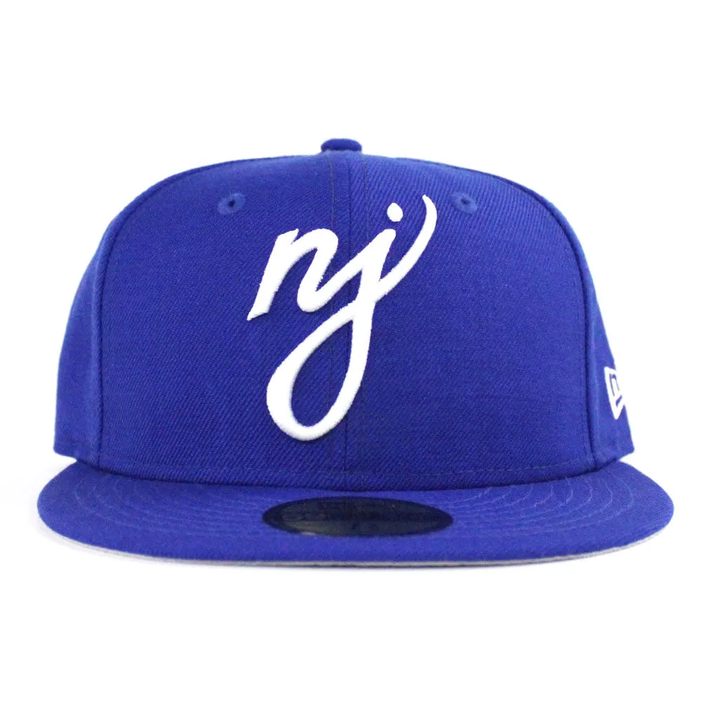NJ Script New Era 59Fifty Fitted Hat (Royal Blue Gray Under Brim)
