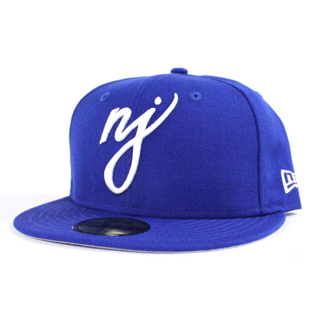 NJ Script New Era 59Fifty Fitted Hat (Royal Blue Gray Under Brim)