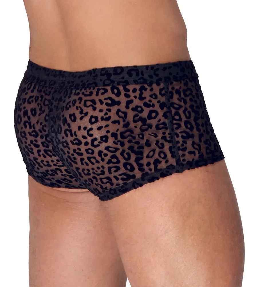 Noir Handmade Leopard Flock Shorts