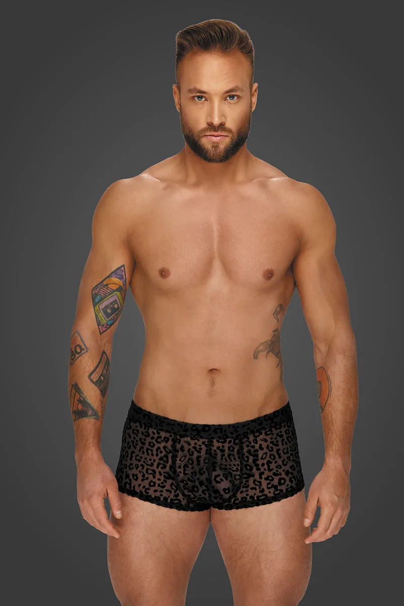 Noir Handmade Leopard Flock Shorts